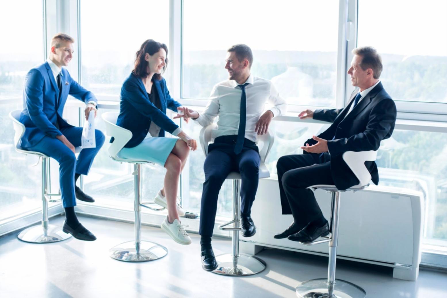 Business team collaboration and problem-solving workshop